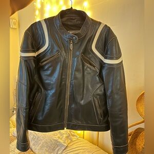Leather Biker Moto Jacket